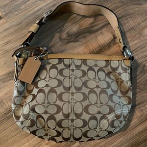 Coach Shoulder Bag Tan and Cream